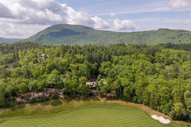 547 Burl Ln, Cashiers, NC 28717 - view of mountain background featuring a forest and a golf club