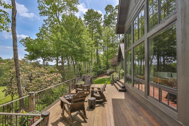 547 Burl Ln, Cashiers, NC 28717 - view of wooden deck