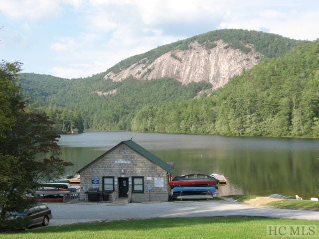 369 Meadow Way Unit 1713, Sapphire, NC 28774 - view of mountain background featuring a heavily wooded area and a large body of water