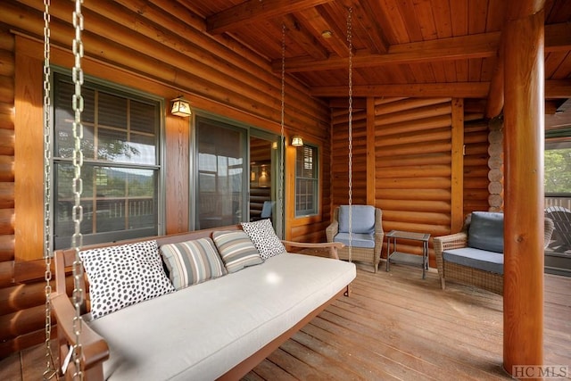 interior space featuring covered porch