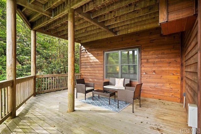 deck featuring an outdoor hangout area