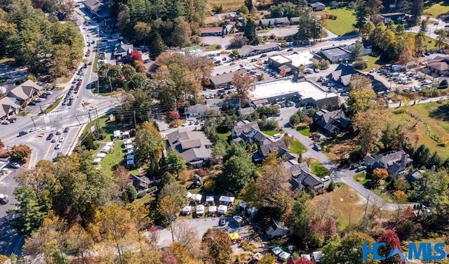 drone / aerial view with a residential view