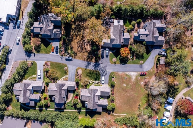 drone / aerial view with a residential view