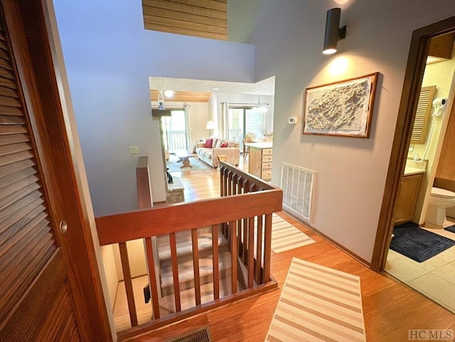 hallway featuring light hardwood / wood-style flooring