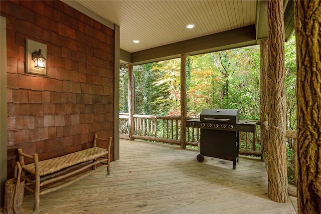 61 Indian Falls Way, Lake Toxaway, NC 28747 - wooden terrace featuring grilling area