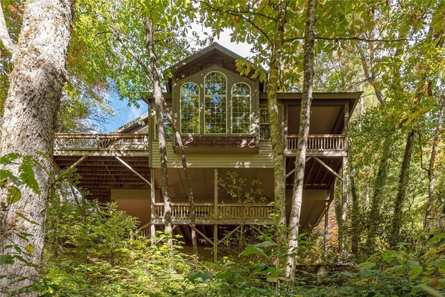 61 Indian Falls Way, Lake Toxaway, NC 28747 - rear view of property with a deck