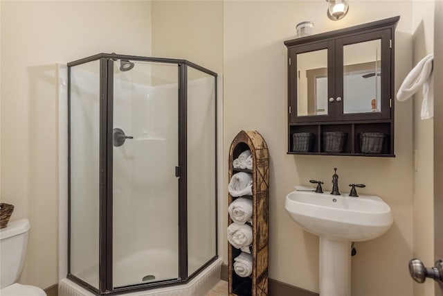 61 Indian Falls Way, Lake Toxaway, NC 28747 - bathroom with a stall shower and toilet