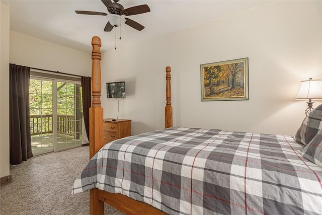 61 Indian Falls Way, Lake Toxaway, NC 28747 - bedroom with carpet flooring, access to outside, and ceiling fan
