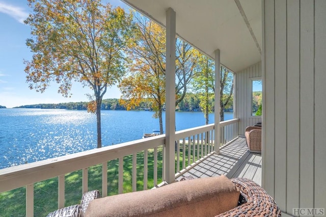 balcony with a water view