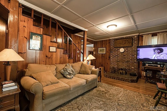 living room featuring hardwood / wood-style flooring