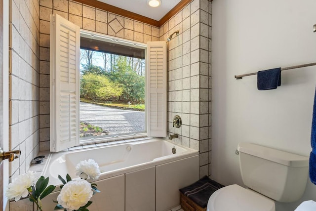 776 Stillmont Cir, Cashiers, NC 28717 - bathroom featuring toilet, a wealth of natural light, and shower / tub combination