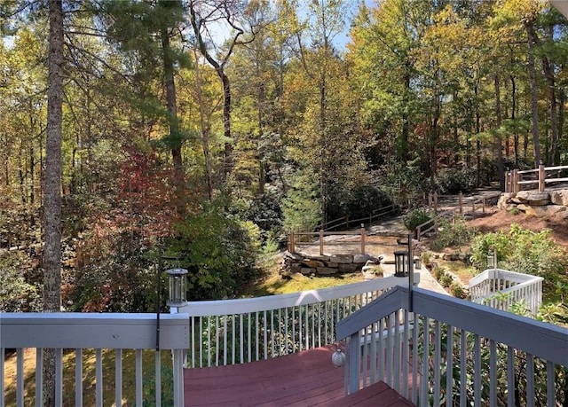 11 Lower Tanglewood Dr E, Lake Toxaway, NC 28747 - deck with a wooded view