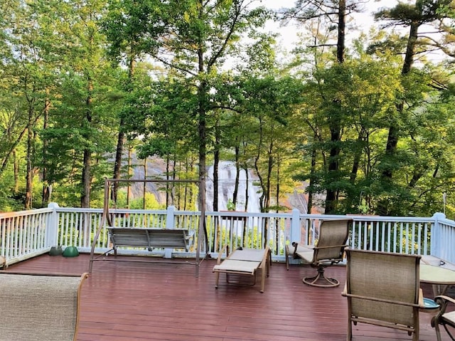 11 Lower Tanglewood Dr E, Lake Toxaway, NC 28747 - view of wooden terrace