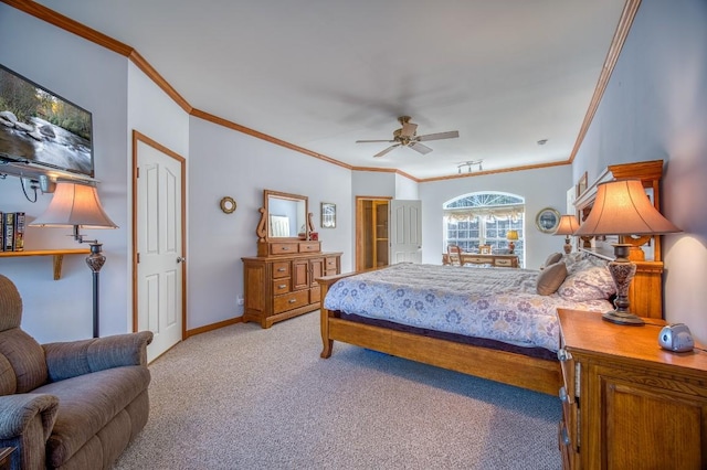 11 Lower Tanglewood Dr E, Lake Toxaway, NC 28747 - bedroom with baseboards, light colored carpet, and crown molding