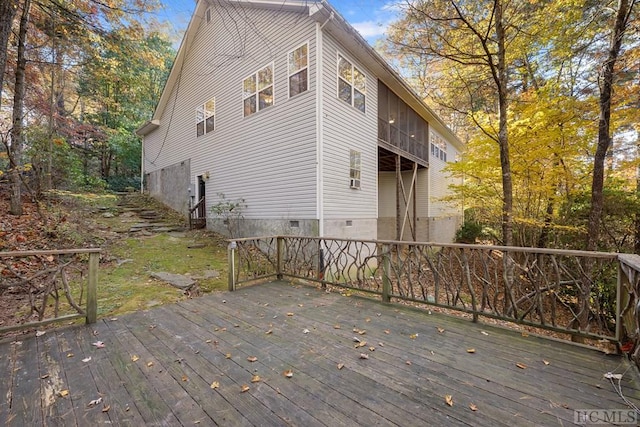 exterior space with a wooden deck