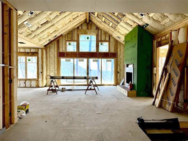 misc room featuring high vaulted ceiling