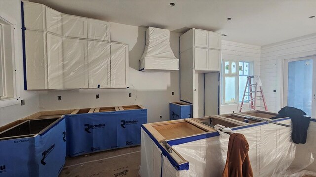 99 Sori Ln, Sapphire, NC 28774 - kitchen featuring custom range hood and white cabinets