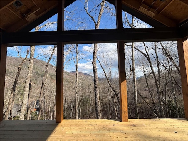 exterior details featuring a mountain view