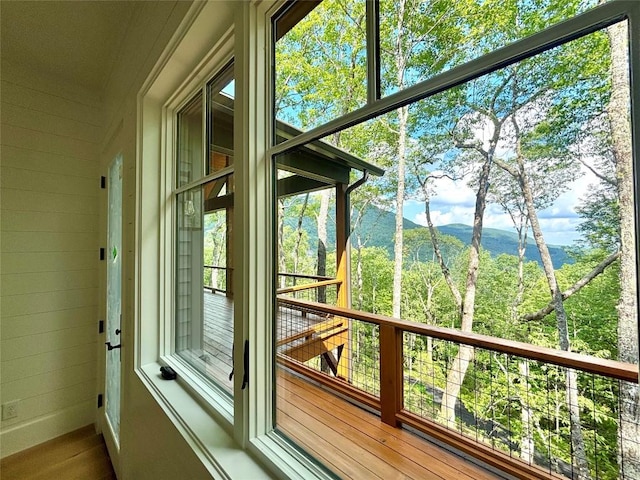 99 Sori Ln, Sapphire, NC 28774 - unfurnished sunroom with a mountain view