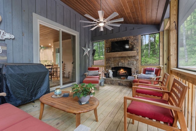 1582 New Settlers Way, Glenville, NC 28736 - sunroom / solarium featuring lofted ceiling
