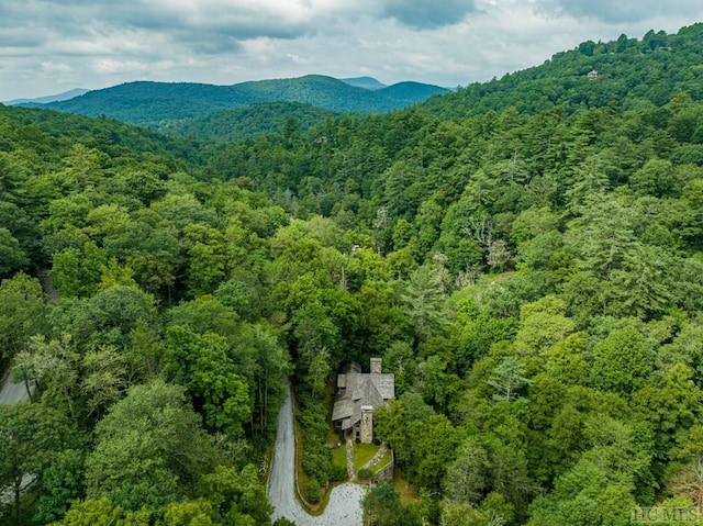 aerial view featuring a mountain view