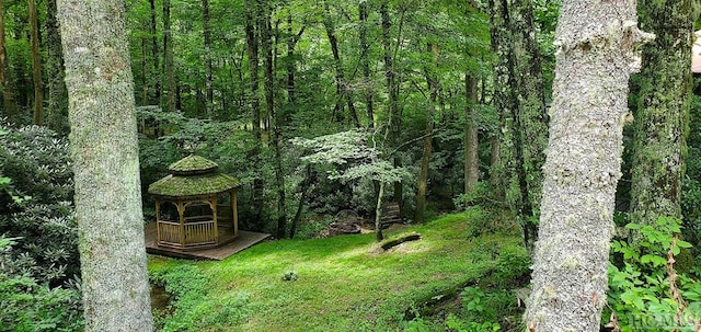 view of yard featuring a gazebo