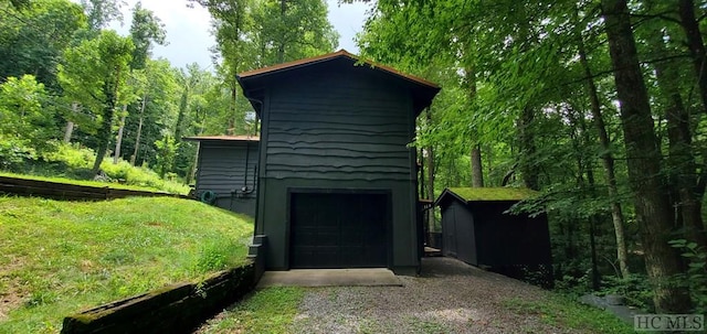 view of garage