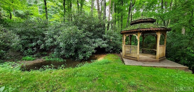 exterior space featuring a gazebo