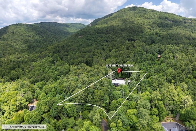 bird's eye view featuring a mountain view