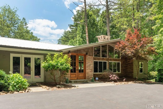 view of front of house featuring french doors