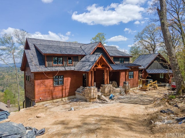 view of log home