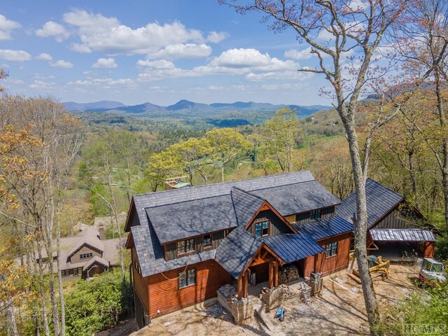 view of front of house with a mountain view