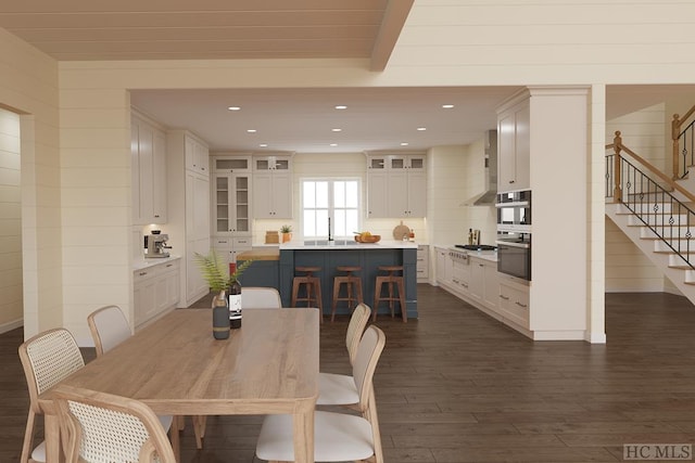 dining room featuring dark wood-type flooring