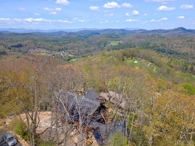 bird's eye view featuring a mountain view