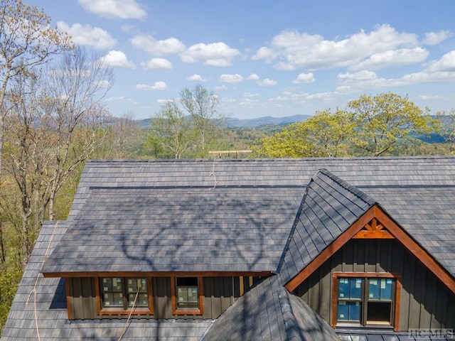 exterior space with a mountain view