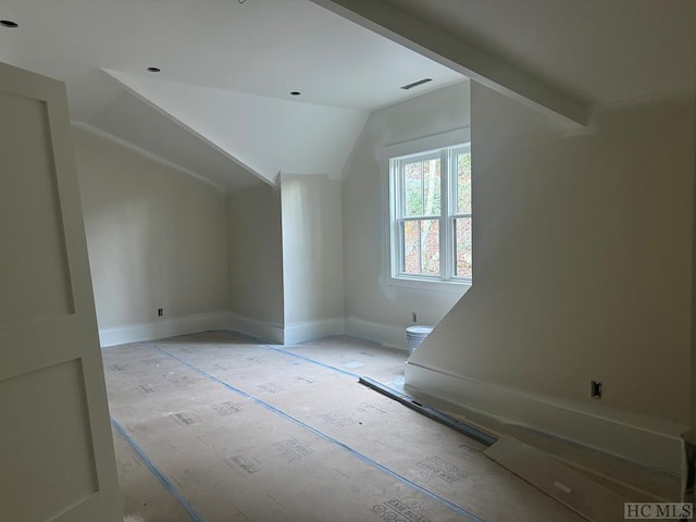 bonus room with lofted ceiling