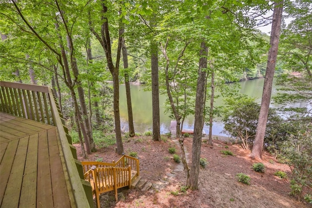 181 Hiwassee Rd, Lake Toxaway, NC 28747 - wooden terrace featuring a water view