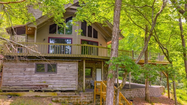 181 Hiwassee Rd, Lake Toxaway, NC 28747 - rear view of house featuring a deck