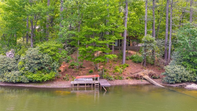 181 Hiwassee Rd, Lake Toxaway, NC 28747 - dock area featuring stairway and a water view