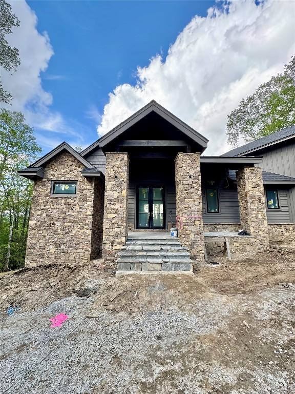 2385 Magnolia Dr, Highlands, NC 28741 - view of front of property with stone siding