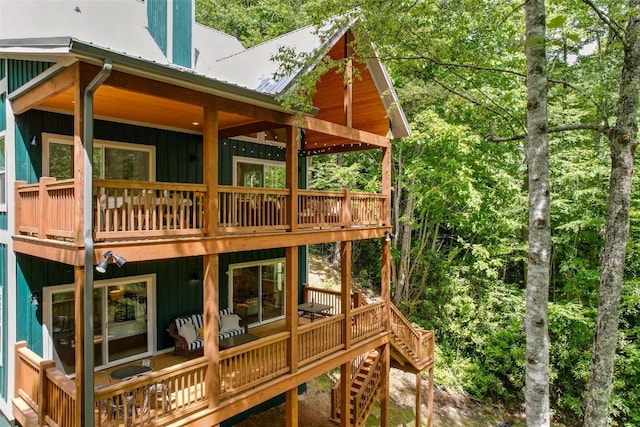 1018N Norton Rd, Cashiers, NC 28717 - wooden deck featuring stairway