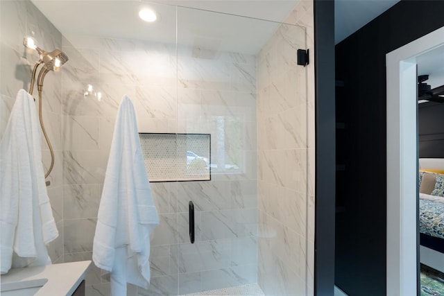 1018N Norton Rd, Cashiers, NC 28717 - full bathroom featuring tiled shower and vanity