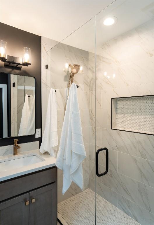 1018N Norton Rd, Cashiers, NC 28717 - bathroom with a shower stall and vanity