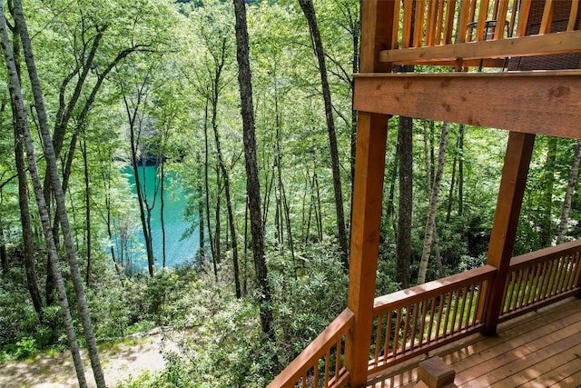 1018N Norton Rd, Cashiers, NC 28717 - wooden deck with a forest view