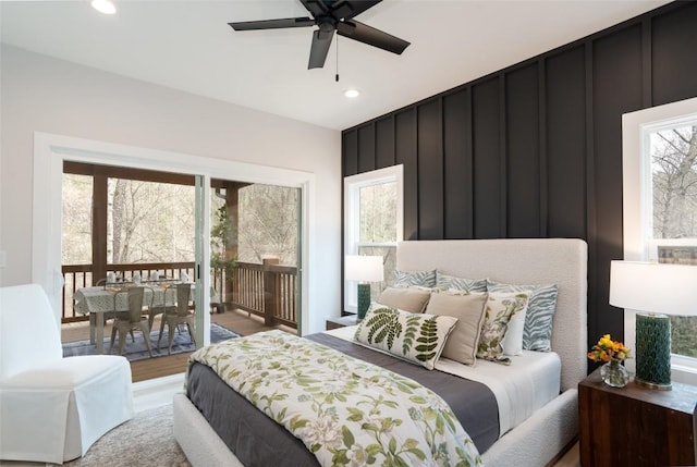 1018N Norton Rd, Cashiers, NC 28717 - bedroom with access to outside, recessed lighting, and light wood-style flooring