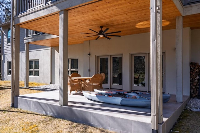 view of patio / terrace featuring ceiling fan