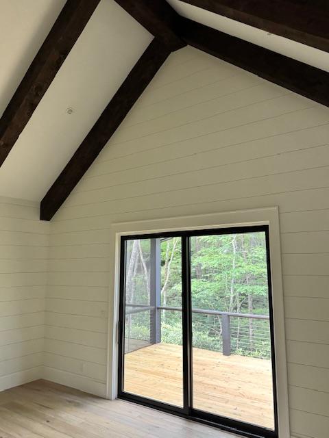 34 Crescent Trl, Highlands, NC 28741 - detailed view of wooden walls and wood finished floors
