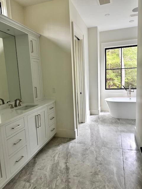 34 Crescent Trl, Highlands, NC 28741 - full bathroom featuring vanity and a freestanding tub