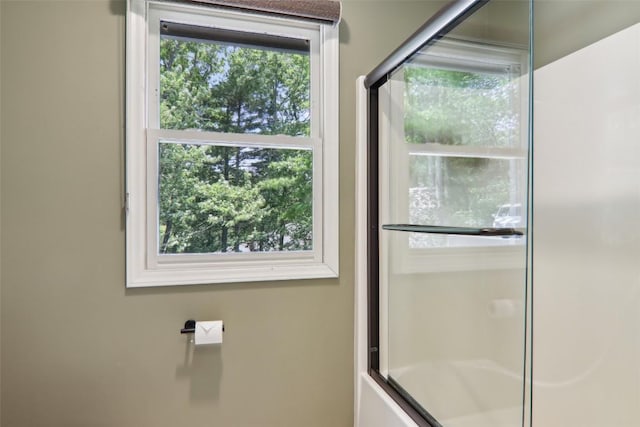 665 Trays Island Rd, Sapphire, NC 28774 - full bathroom featuring bath / shower combo with glass door