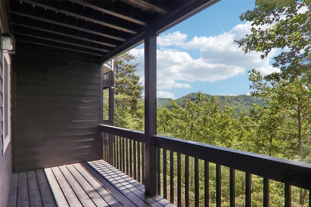 665 Trays Island Rd, Sapphire, NC 28774 - wooden terrace featuring a view of trees